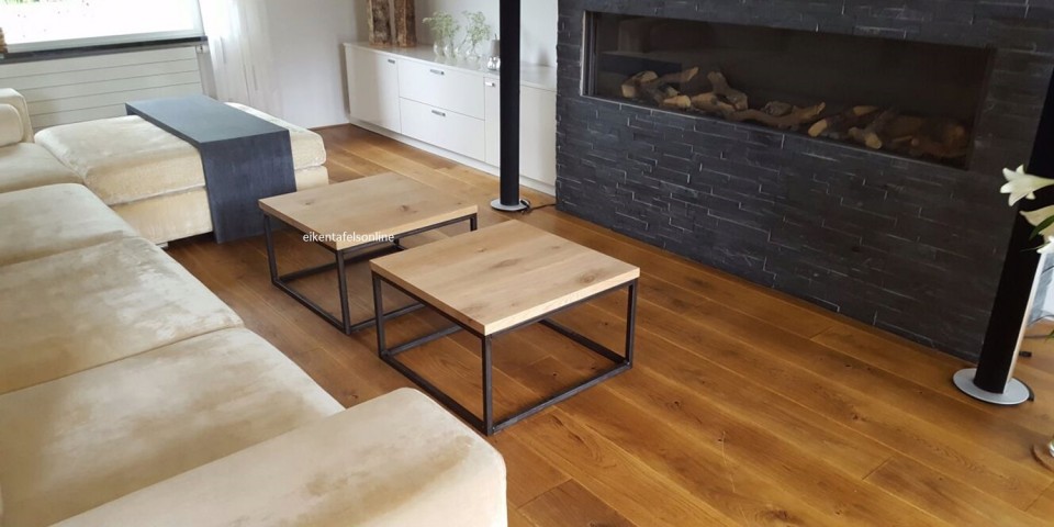 Eiken salontafel Rank zonder onderblad
