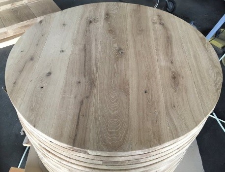 Eiken tafelblad rond Rustiek 4,2 cm dik