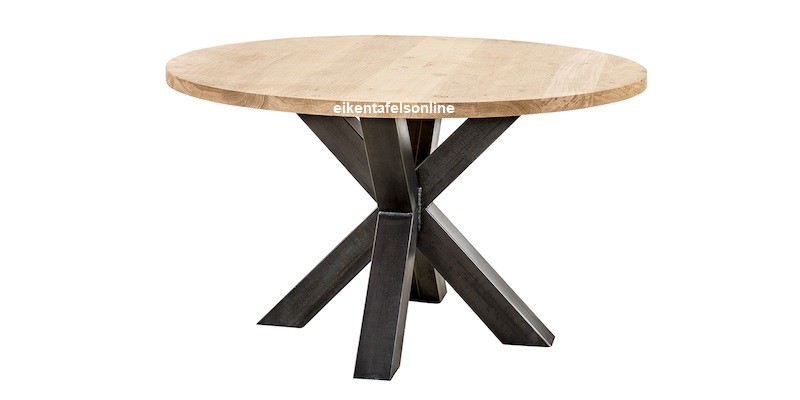 Eiken tafelblad rond Rustiek 4,2 cm dik