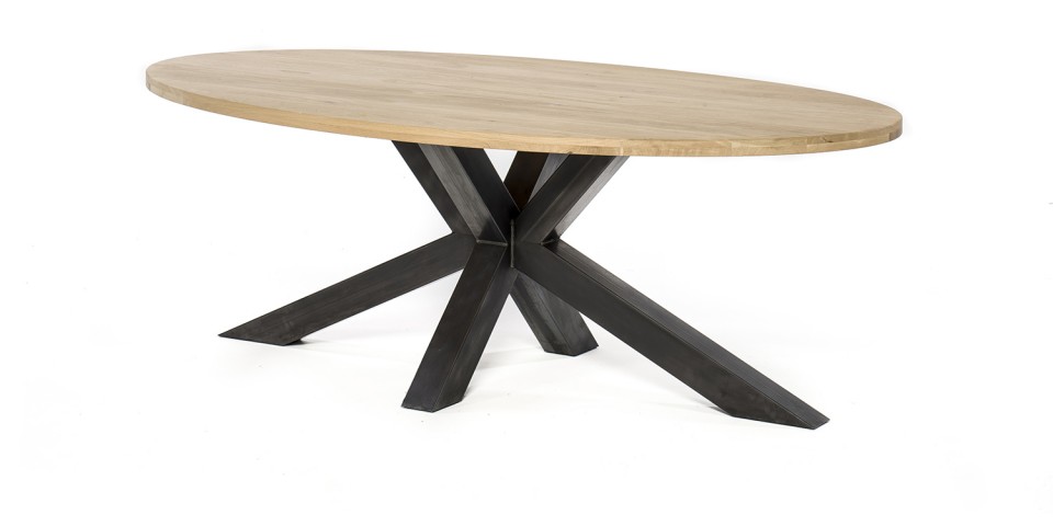 Eiken tafelblad ovaal 4,2 cm dik