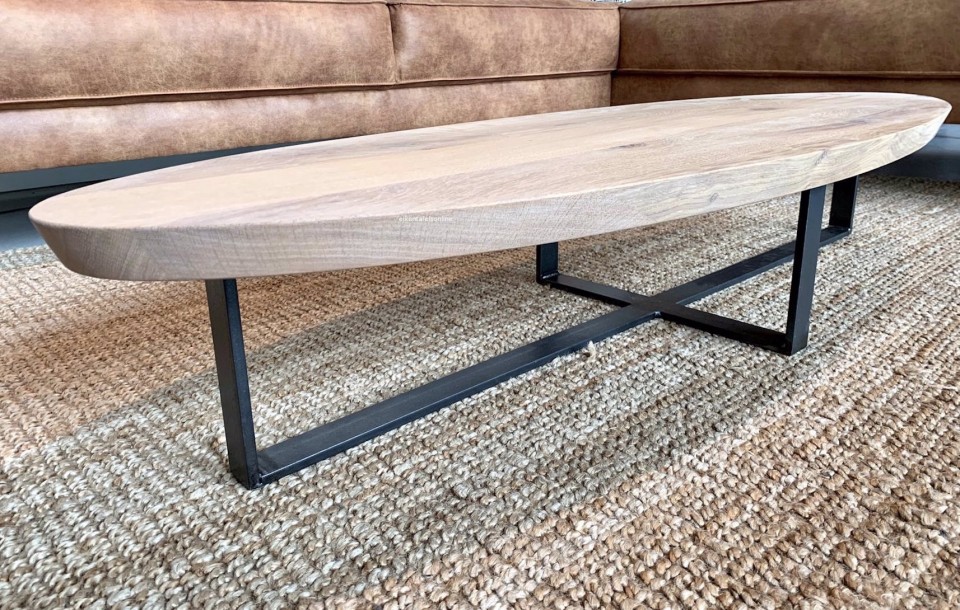 Eiken salontafel Ovaal