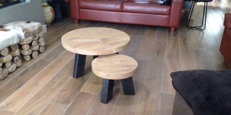 Eiken salontafel Cirkel