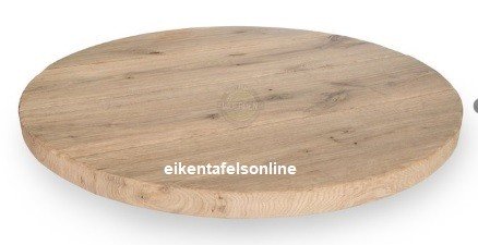 Eiken tafel rond - middenpoot 8x8