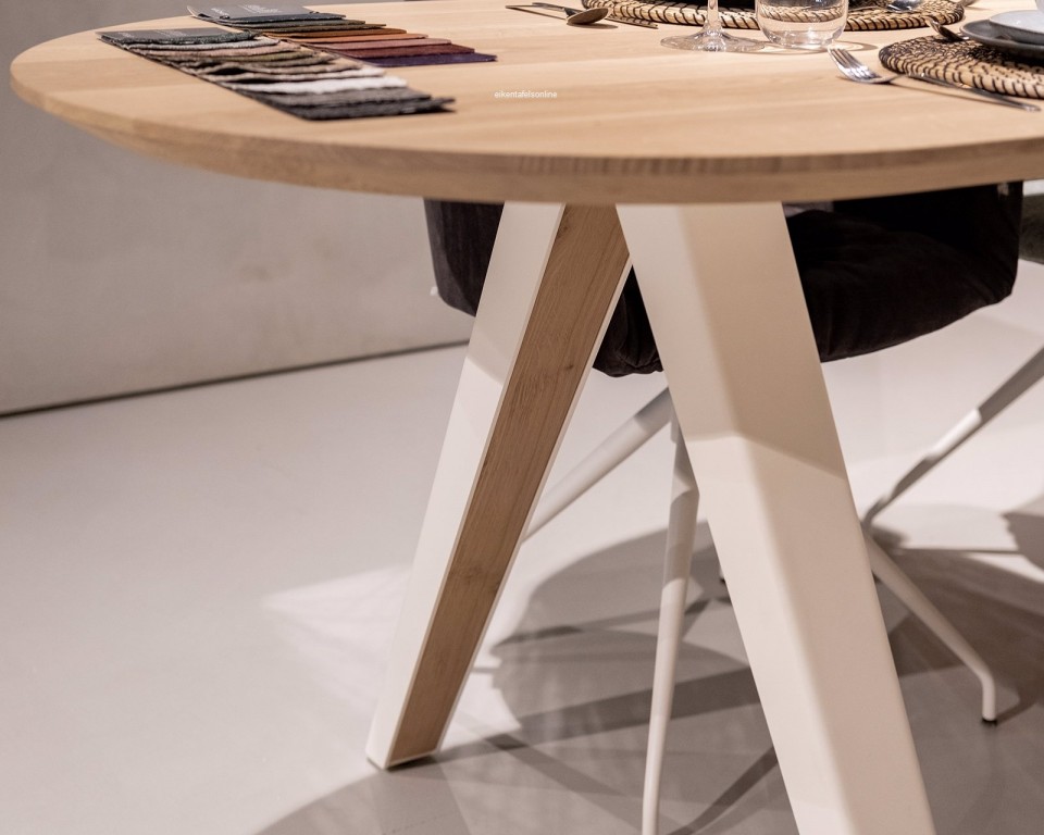 Eiken tafel Ovaal - Halve cirkel