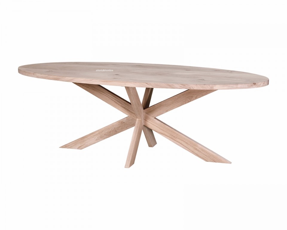 Eiken tafel Ovaal - Eiken XX onderstel