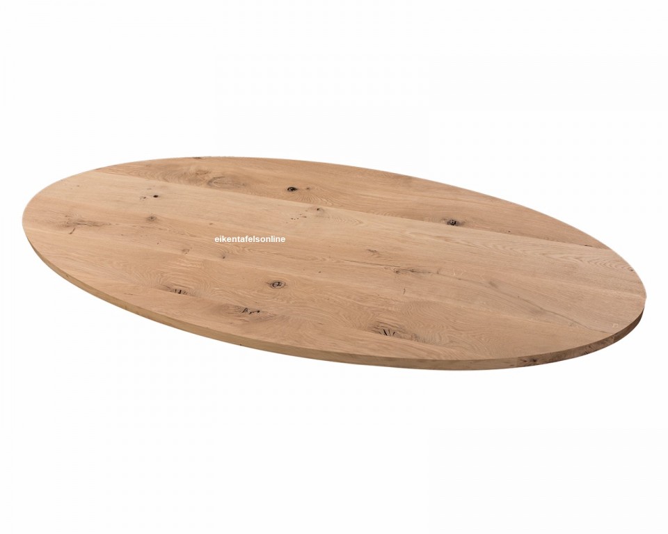 Eiken tafel Ovaal - middenpoot buis
