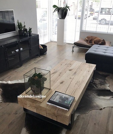 Eiken salontafel Robuust