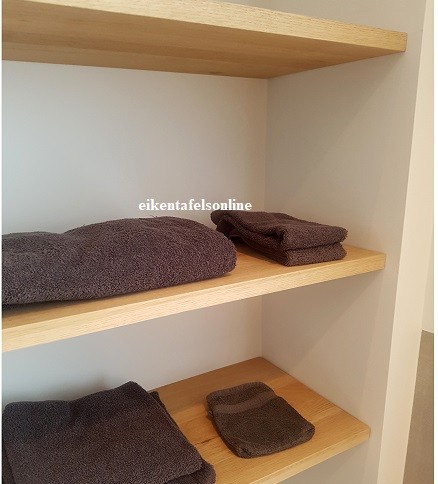 Eiken wandplank - onzichtbare schroeven 