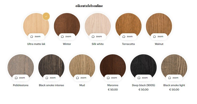 Eiken salontafel rond - rond onderstel