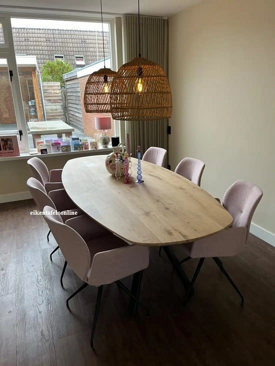 Eiken tafel Deens Ovaal - Matrix 5x5