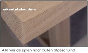 Eiken tafel Twins - metalen onderstel - Trapezium 10x4