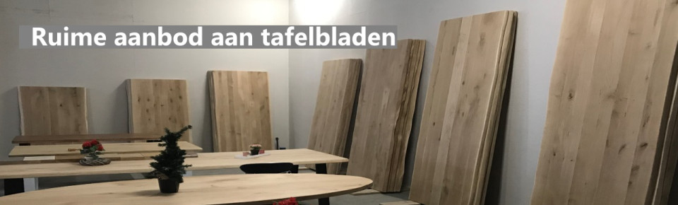 Eiken tafel rond - metalen middenpoot 8x4