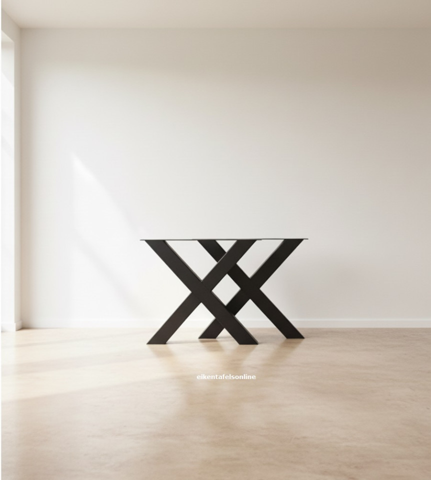 Metalen tafelpoot - X model - 10x10 - zwart