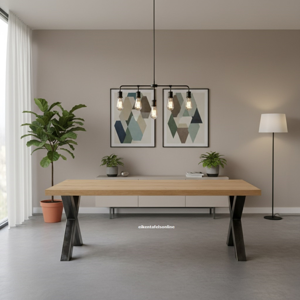 Metalen tafelpoot - X model - 10x10 - zwart