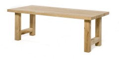 Eiken tafel - Eiken H onderstel - 12x12 cm