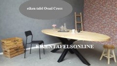 Eiken tafel Ovaal - Cross poot