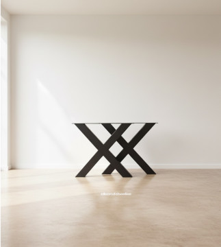 Metalen tafelpoot - X model - 10x10 - zwart