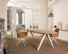 Eiken tafel Ovaal - Halve cirkel