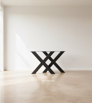 Metalen tafelpoot - X model - 8x8 - zwart 