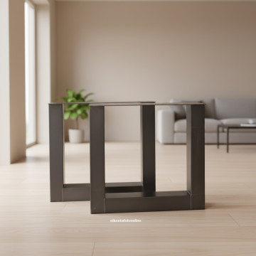 Metalen tafelpoot - U model - 10x10 - zwart