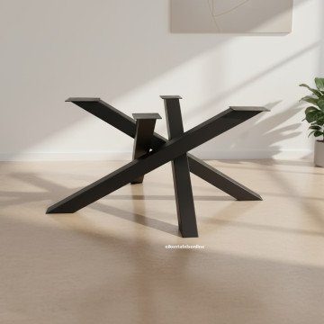 Metalen tafelpoot - Twister - 10x10 - zwart